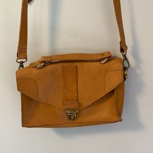 Mustard leather crossbody bag